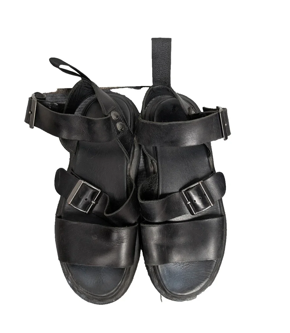 Dr Martens Gryphon Sandals Womens 8 EU39 Leather Gladiator Buckle Goth Punk